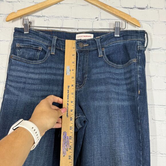 Lucky Brand Jeans Women Size 31 R Blue Sweet Mid Rise Boot Cut Dark Blue Western - Picture 14 of 16